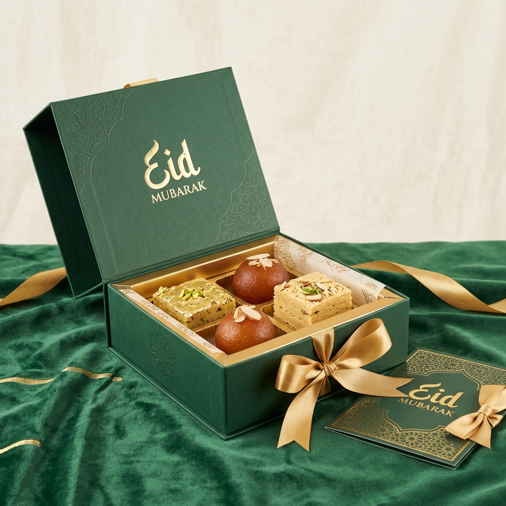 Dastarkhan Delights premium gift box in forest green